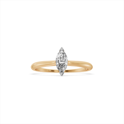 Marquise Solitaire 9KT Gold Laboratory Grown Diamond Ring