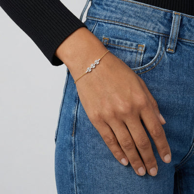 Aurelium Linked 9KT Gold Laboratory Grown Diamond Bracelet