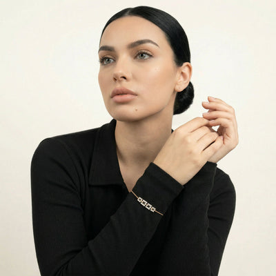 Solvara Linked 9KT Gold Laboratory Grown Diamond Bracelet