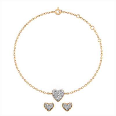Heart Cluster 9KT Gold Laboratory Grown Diamond Set