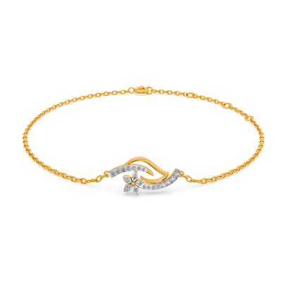 Floral Wave 9KT Gold Laboratory Grown Diamond Bracelet