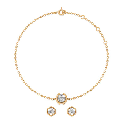 Veda Hex 9KT Gold Laboratory Grown Diamond Set