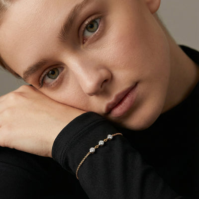 Orbit Petal 9KT Gold Laboratory Grown Diamond Bracelet