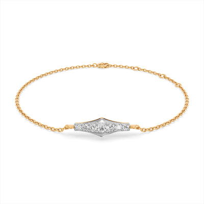 Modern Linear 9KT Gold Laboratory Grown Diamond Bracelet