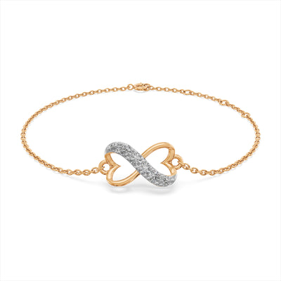 Forever Linked Heart 9KT Gold Laboratory Grown Diamond Bracelet