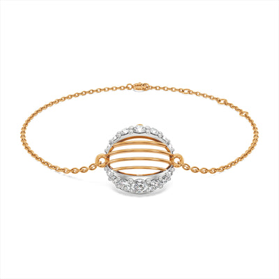 Stripe Sparkle 9KT Gold Laboratory Grown Diamond Bracelet