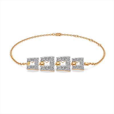 Solvara Linked 9KT Gold Laboratory Grown Diamond Bracelet