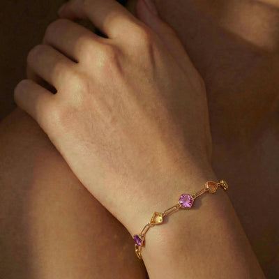 Colorful Sapphire 9KT Gold Bracelet