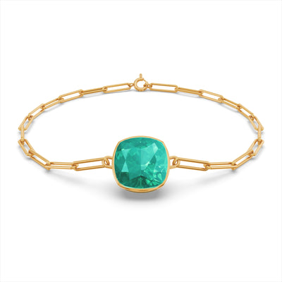 Natural Emerald 9KT Gold Bracelet