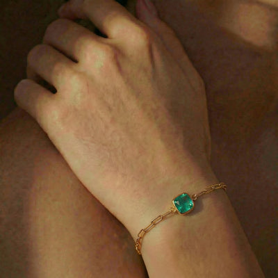 Natural Emerald 9KT Gold Bracelet