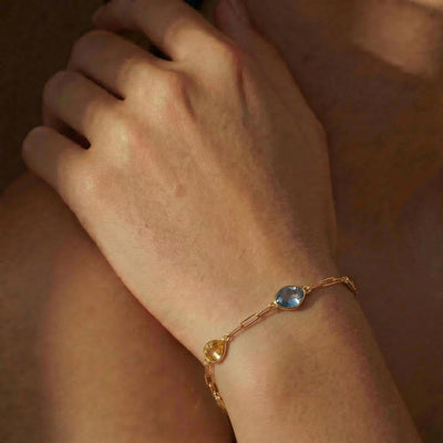 Royal Multi Coloured Sapphire 9KT Gold Bracelet