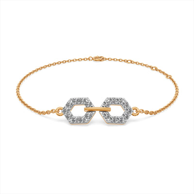 Bond Link 9KT Gold Laboratory Grown Diamond Bracelet