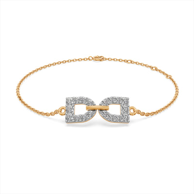 Connected D 9KT Gold Laboratory Grown Diamond Bracelet