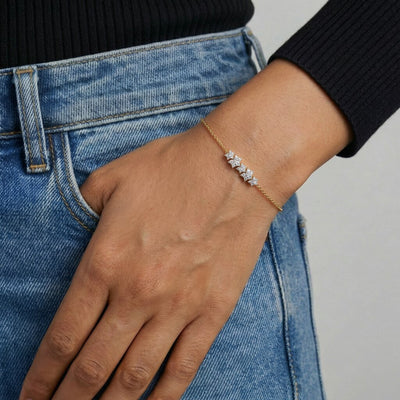 Unity Mosaic 9KT Gold Laboratory Grown Diamond Bracelet