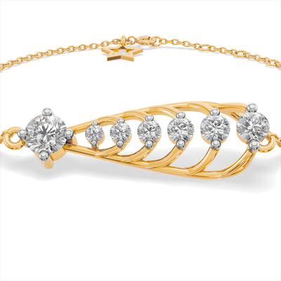 Leafy Spark 9KT Gold Laboratory Grown Diamond Bracelet