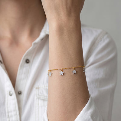 Glimmer Charms 9KT Gold Laboratory Grown Diamond Bracelet