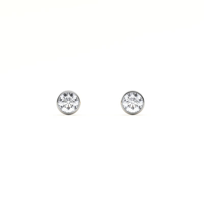 Bare Bezel 9KT Gold Laboratory Grown Diamond Studs for Multiple Piercings