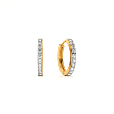 Elegant 9KT Gold Laboratory Grown Diamond Hoop Earrings