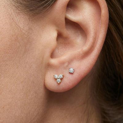 Sparkling 9KT Gold Laboratory Grown Diamond Earrings Set