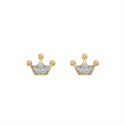 Royal Crown 9KT Gold Laboratory Grown Diamond Stud Earring