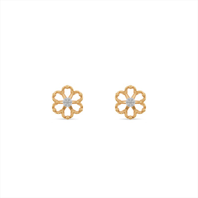 Radiant Petals 9KT Gold Laboratory Grown Diamond Stud Earring