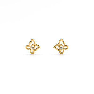 Floral Whimsy 9KT Gold Laboratory Grown Diamond Stud Earring