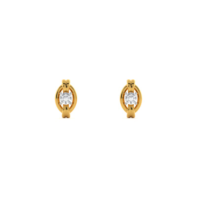 Ornate Glow 9KT Gold Laboratory Grown Diamond Stud Earring
