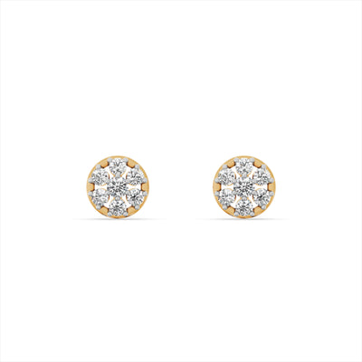 Lustrous Bouquet 9KT Gold Laboratory Grown Diamond Stud Earring