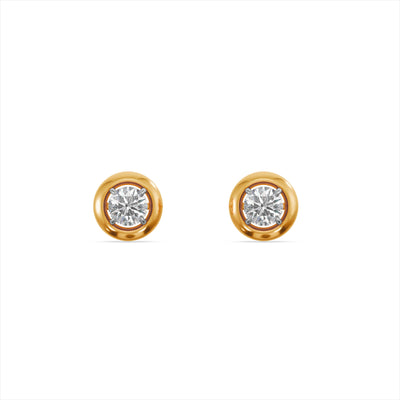 Round Shine 9KT Gold Laboratory Grown Diamond Earrings