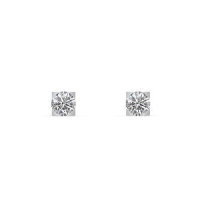 Square Shine 9KT Gold Laboratory Grown Diamond Studs for Multiple Piercings
