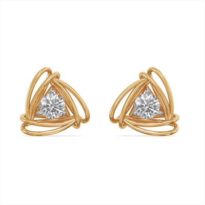 Radiant Knot 9KT Gold Laboratory Grown Diamond Earrings