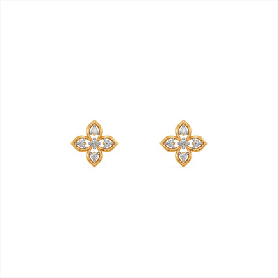 Petal Cluster 9KT Gold Laboratory Grown Diamond Stud Earring