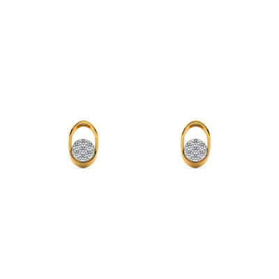 Aurora Oval 9KT Gold Laboratory Grown Diamond Stud Earring