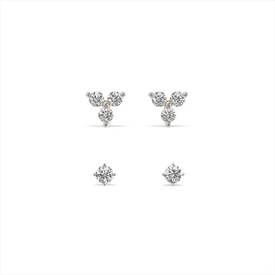 Sparkling 9KT Gold Laboratory Grown Diamond Earrings Set