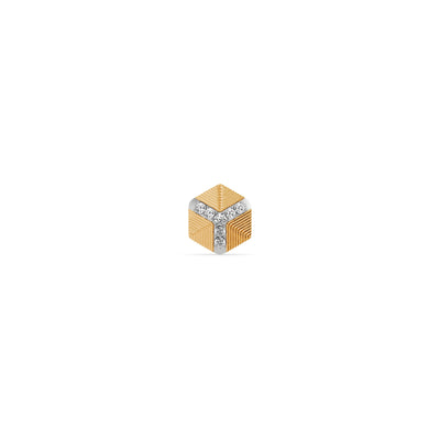 Geo Sparkle 9KT Gold Laboratory Grown Diamond Single Stud Earring