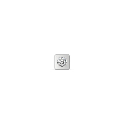 Square Solitaire 9KT Gold Laboratory Grown Diamond Single Stud Earring