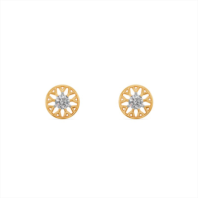 Crown-Set 9KT Gold Laboratory Grown Diamond Stud Earring