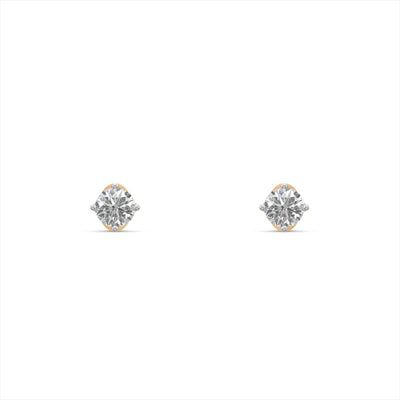 Regal Petal Halo 9KT Gold Laboratory Grown Diamond Studs for Multiple Piercings