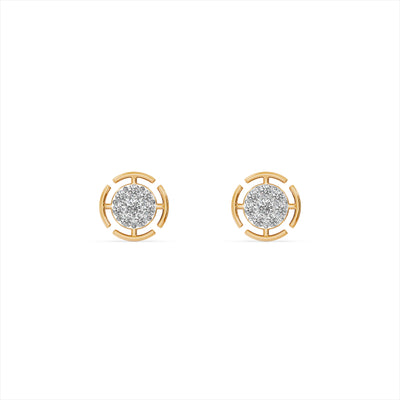 Radiant Grid 9KT Gold Laboratory Grown Diamond Stud Earring
