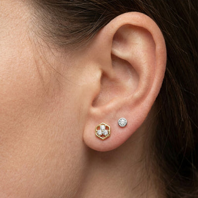 Charismatic 9KT Gold Laboratory Grown Diamond Earrings Set