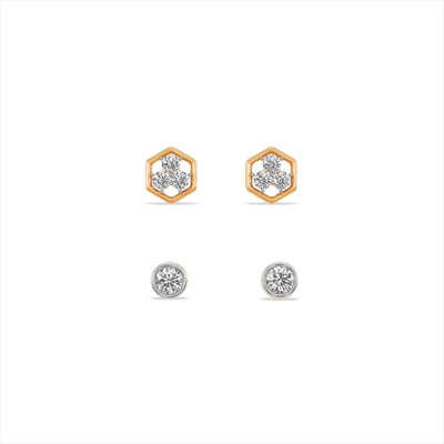 Charismatic 9KT Gold Laboratory Grown Diamond Earrings Set