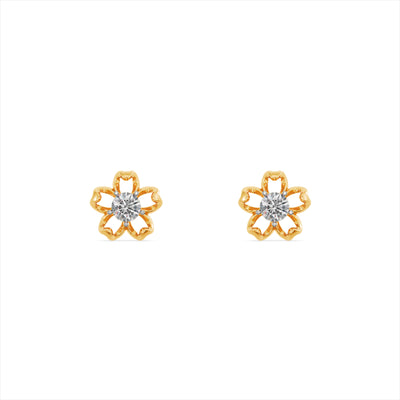Petal Kiss 9KT Gold Laboratory Grown Diamond Stud Earring