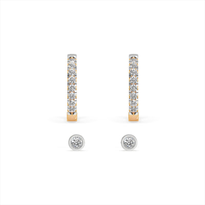 Eterna Glow 9KT Gold Laboratory Grown Diamond Earrings Set