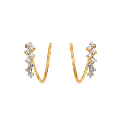 Spike Bloom 9KT Gold Laboratory Grown Diamond Hoop Earring