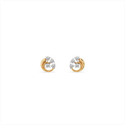 Orbit Cut Dome 9KT Gold Laboratory Grown Diamond Stud Earring
