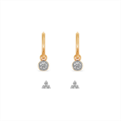 Adele 9KT Gold Laboratory Grown Diamond Earrings Set