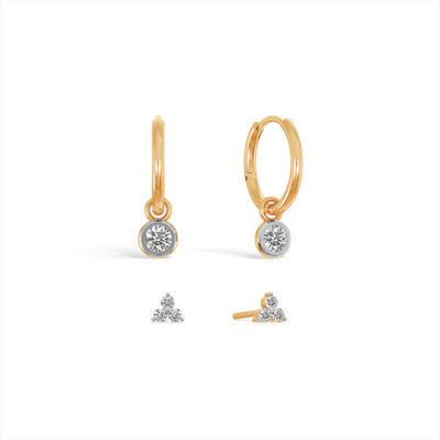 Adele 9KT Gold Laboratory Grown Diamond Earrings Set
