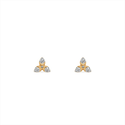 Starcore 9KT Gold Laboratory Grown Diamond Studs for Multiple Piercings