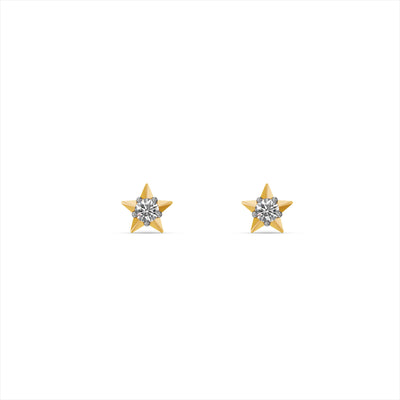 Twilight Burst 9KT Gold Laboratory Grown Diamond Studs for Multiple Piercings