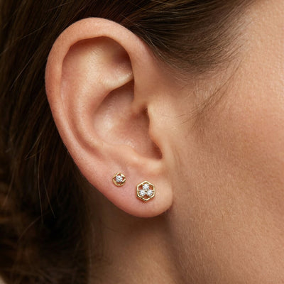 Sweethex 9KT Gold Laboratory Grown Diamond Earrings Set